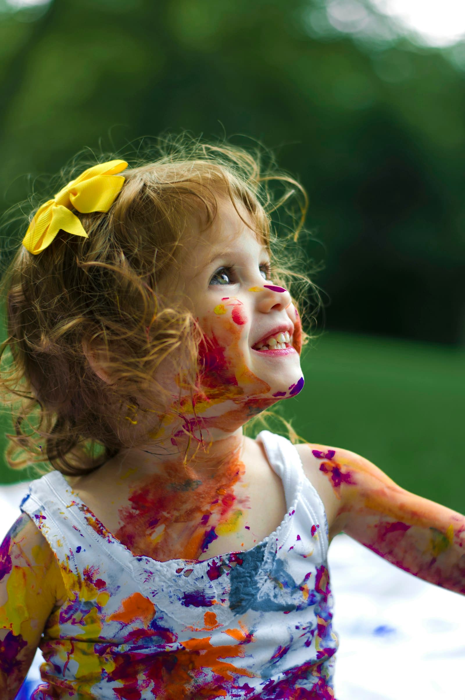 Children painting in the art room